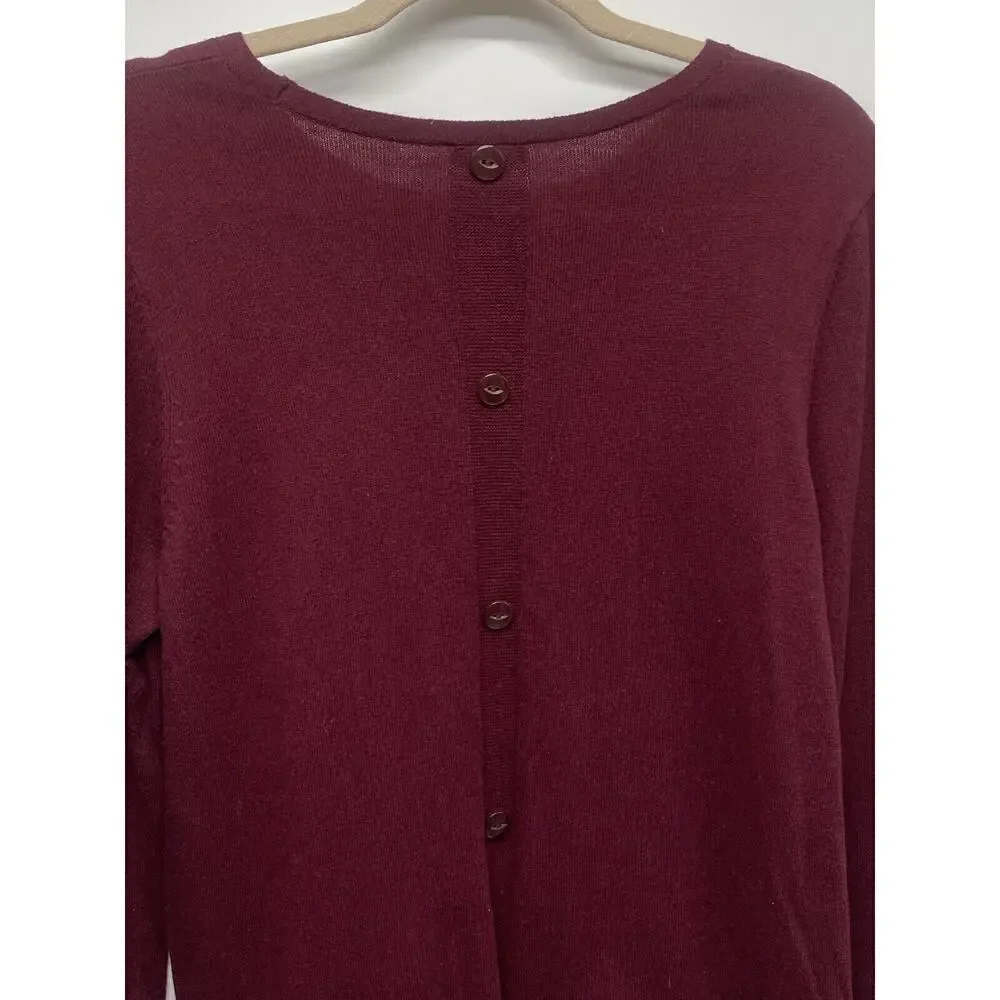 J.Jill Women’s Sweater‎ Paisley Shirttail Hem Detail Academia Preppy Sz Small